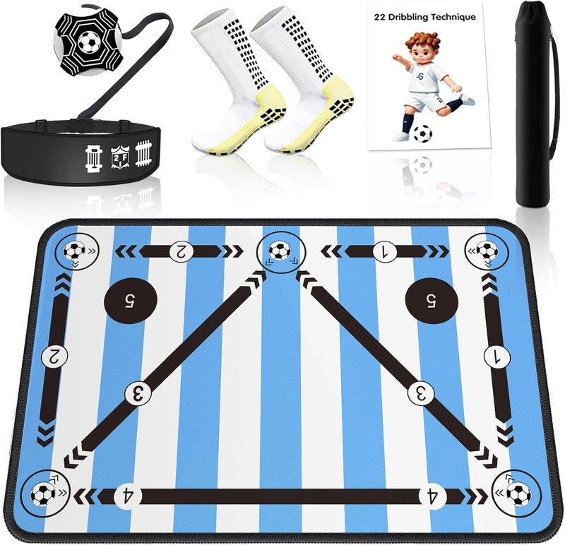 2F22E Soccer Training Mat with Silent Shock Absorption and Non-Slip Base for Footwork Training and Ball Mastery(Belt Version) - Image 1